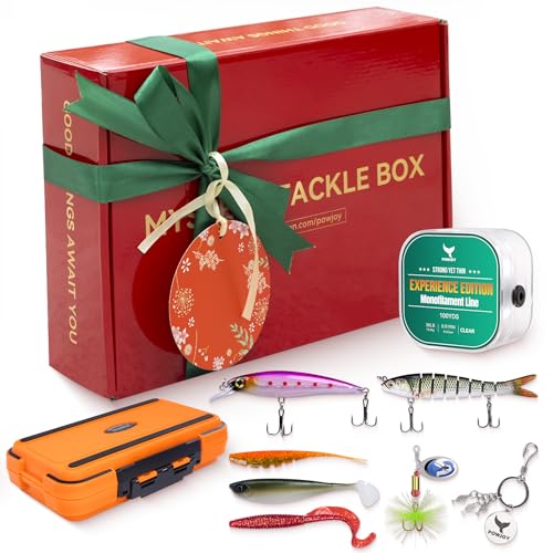 Image of 17 Packs - 83 Pieces Complete Fishing Gear Kit With Line And Tackle Box - Ideal Gift For Father Men Dad Husband Boyfriend, Ready To Fish Lures & Accessories Set Included Soft Baits Metal Spoons