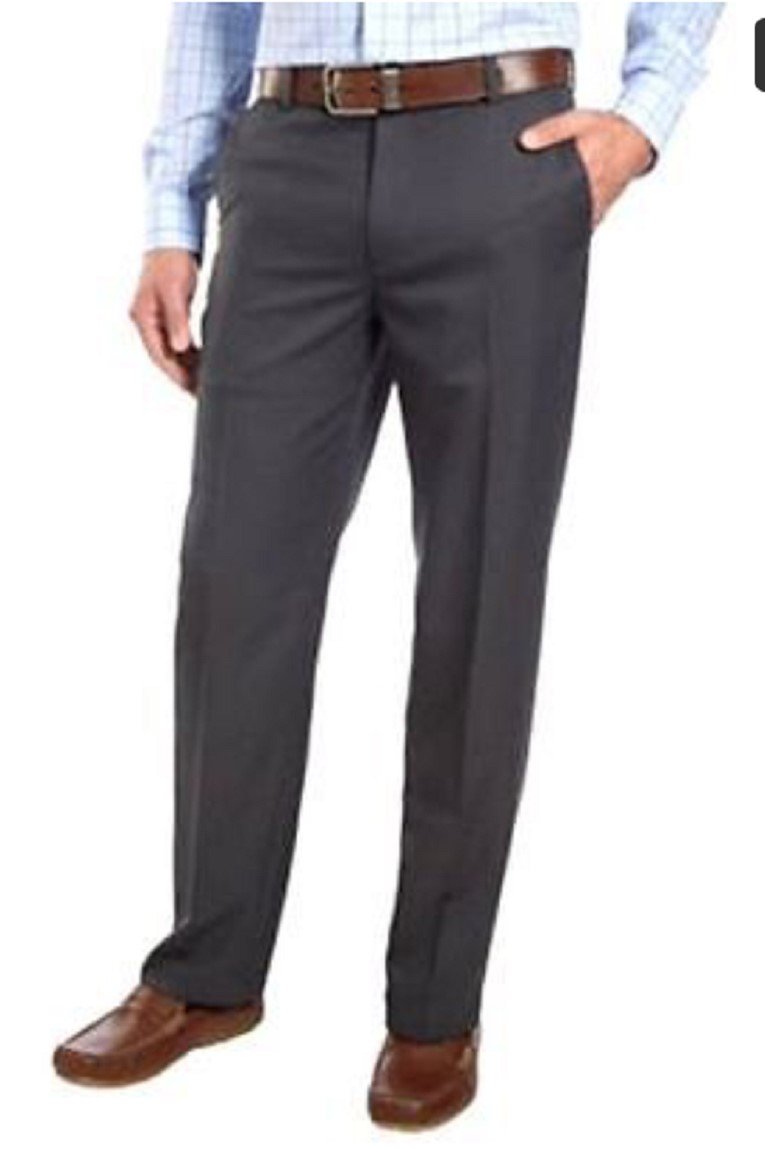 IZOD Mens Performance Stretch Straight Dress Pant Khaki