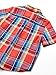 Amazon Essentials Toddler Boys' Short-Sleeve Woven Poplin Chambray Button-Down Shirt, Red Madras Plaid, 4T