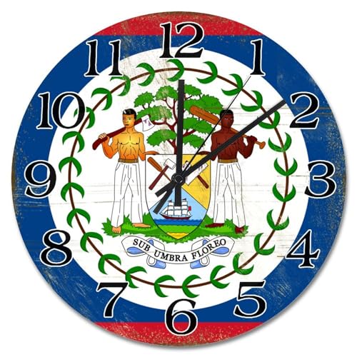 Horloge murale du Belize originale motif drapeau pour décoration - 2