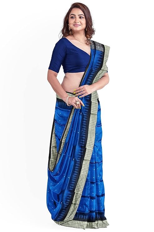 Image of Handmade Pure Bomkai Silk Saree Khandua Natural Silk Ikkat Saree For Women /Ethnic Wear /Traditonal Saree /Handloom Saree With Regular Fit Blouse Piece