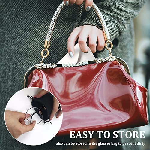 Image of 2Pcs Leather Glasses Case Hard Shell, Sunglasses Case, Eyeglass Case with 2Pack Glasses Bags and Microfiber Cloths