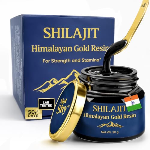Image of Not Shy Himalayan Shilajit Resin 20g | 75% Fulvic Acid, 85+ Trace Minerals | Lab Tested for Heavy Metals | Energy, Strength & Stamina Support | Pure High-Altitude 100% Ayurvedic Shilajeet for Men & Women