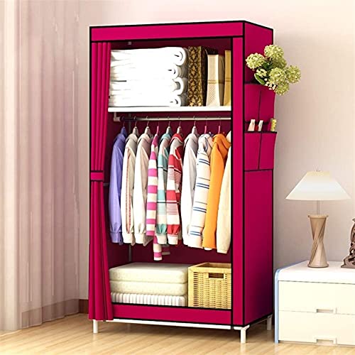 Combination Single Wardrobe Simple Childrens Wardrobe Simple Modern Dormitory Wardrobe Fabric Small Assembly Folding Cloth Wardrobe WHLONG Color D