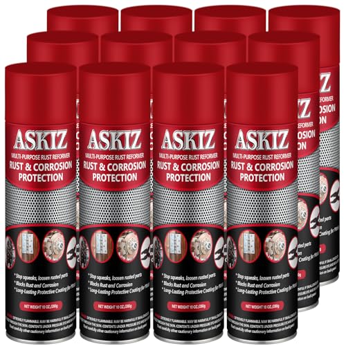 ASKIZ Rust & Corrosion Protection/Corrosion Inhibitor, Multipurpose Long-Lasting Anti-Rust Spray and Waterproof Lubrication, 10 Oz (Pack of 12)