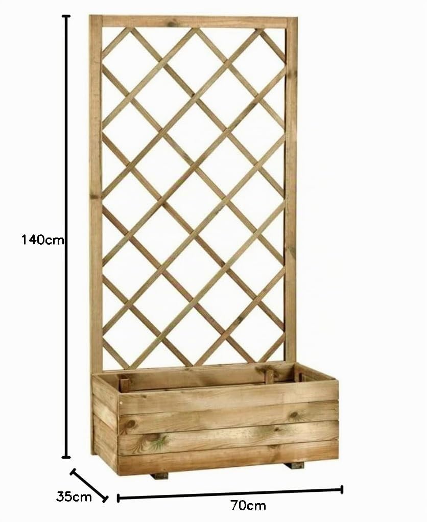 TheGoodGarden Fioriera Vaso con griglia Susy 70X35X H140 Cm fioriera in legno