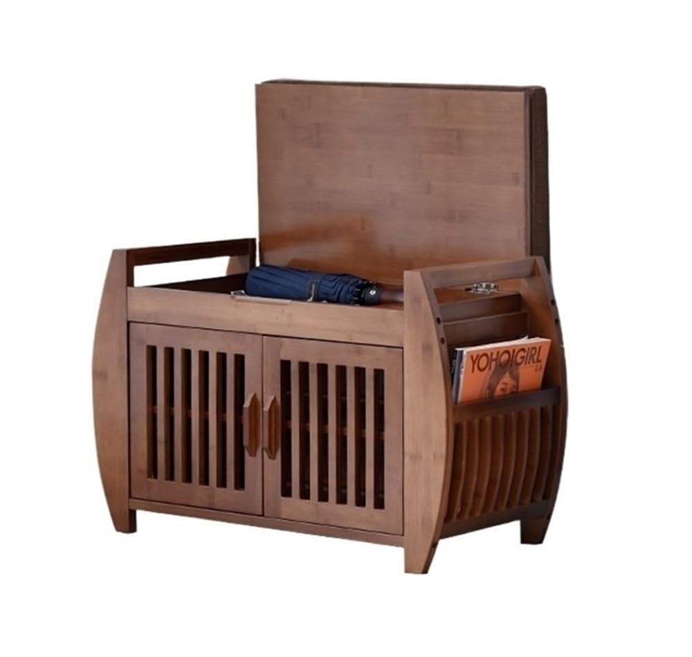 Shoe Storage, Shoe Rack Bench with 2/3 Doors, Shoe Bench with Seat Cushion, Storage Bench, Entryway Shoe Organizer for Entryway, Bedroom(Size:72 * 32 * 46.5cm)