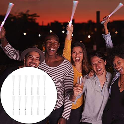 Uonlytech Led Fiber Optic Wand Lamp Glow Wand Sticks Colorful Fiber Optic Glow Stick Party Prop For Birthday Party Supplies, 12Pcs White #TOP5