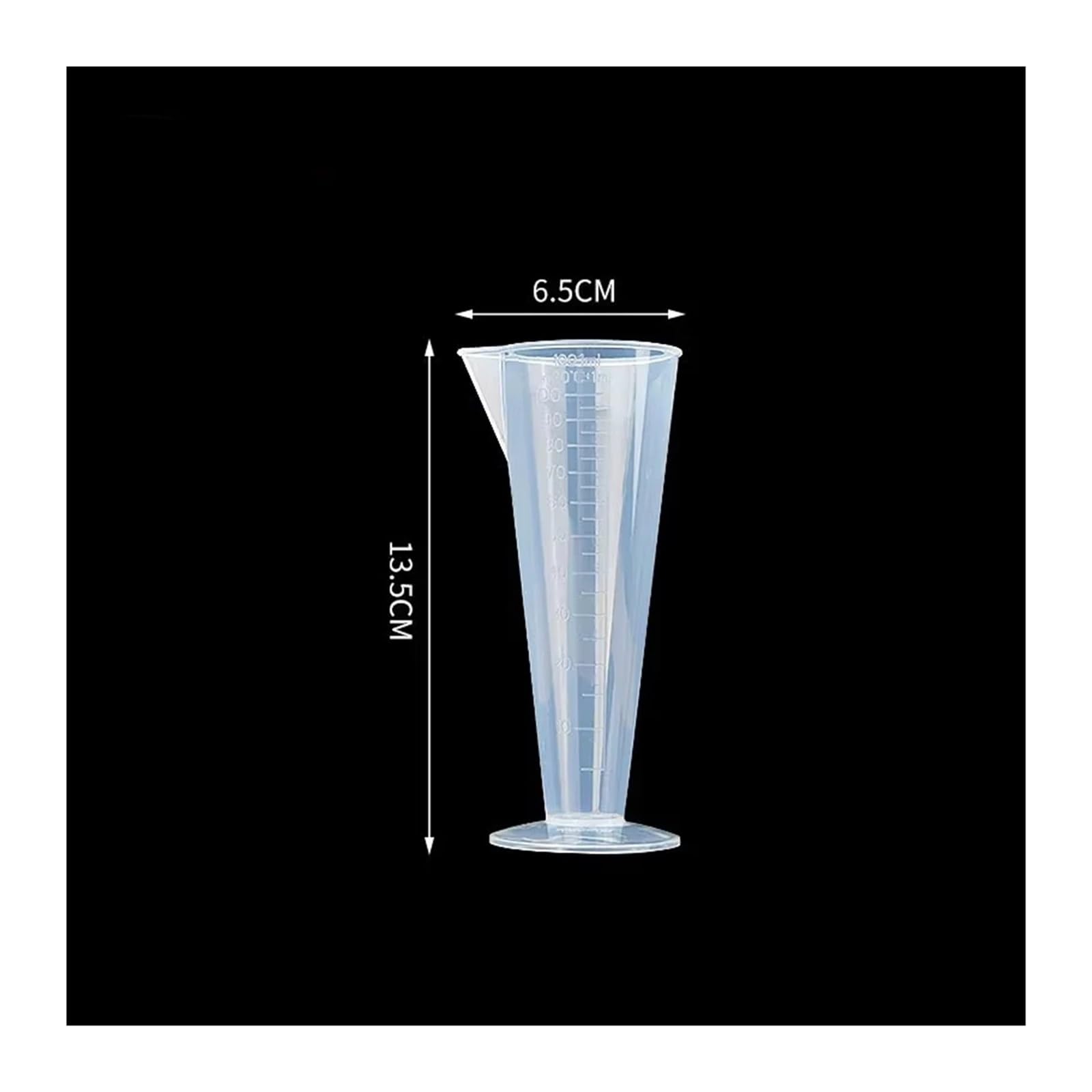 Plastikowa miarka z podziałką o dużej pojemności z pokrywką — przezroczysta zlewka do mieszania do użytku w kuchni i laboratorium(Triangle 100ml)