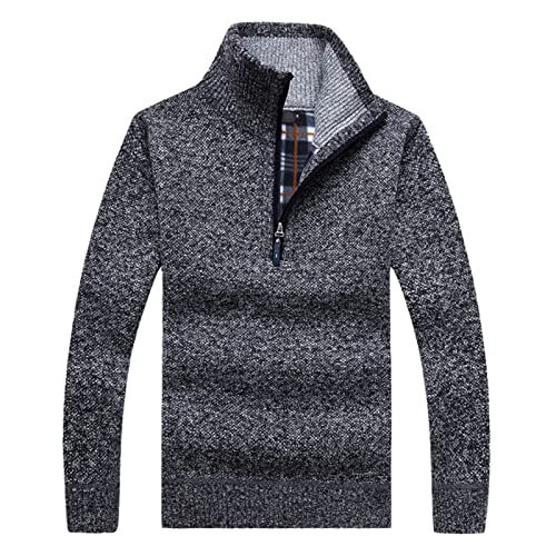 Pull en tricot épais col montant zippé Kelsiop élégance XL