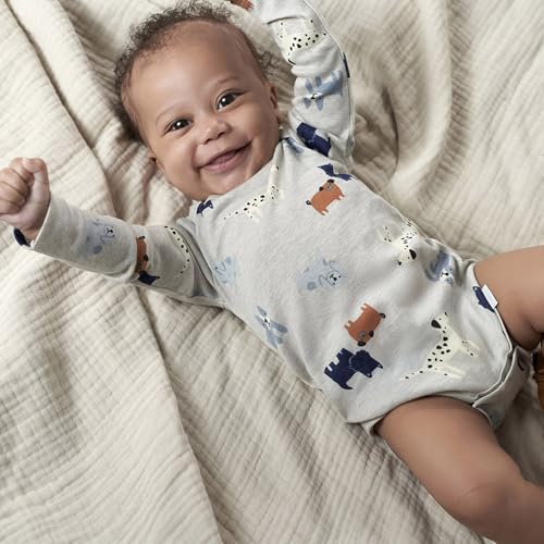 Image of Gerber Baby Bodysuits Long-Sleeve Cotton Onesies 6-Pack for Girls Newborn