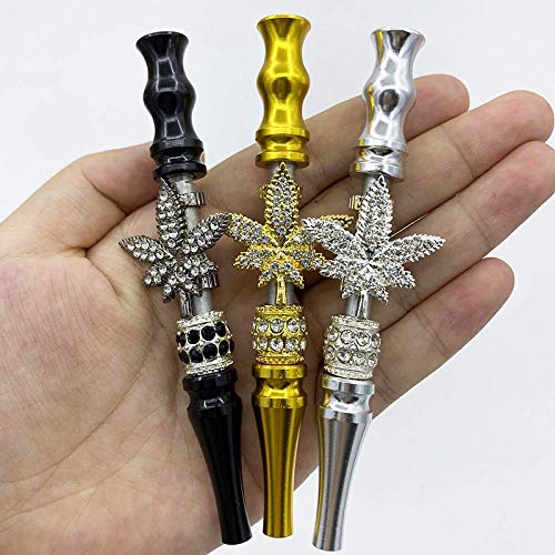Shisha Shisha mit Strasssteinen aus Ahornblatt-Design, stumpfer Halter, Hookah Mundstück Zigarettenhalter für Männer… – Bild 5