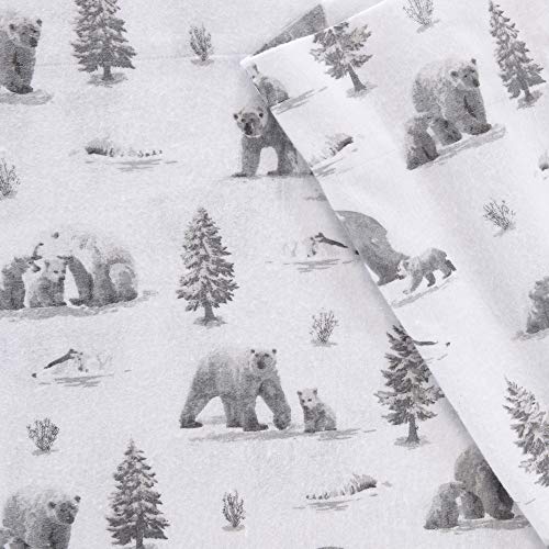 Great Bay Home 100% Turkish Cotton Full Lodge Holiday Flannel Sheet Set | Deep Pocket, Soft Sheets | Warm, Double Brushed Bed Sheets | Anti-Pill Flannel Sheets (Full, North Pole Polar Bears) #TOP7