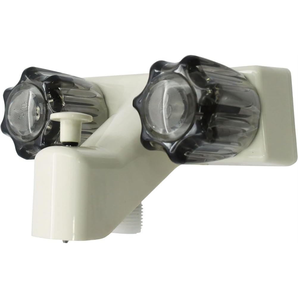 UDSKNV[KSL Double Handles Mobile Home RV Tub& Shower Faucet, 4" on Center, for Travel Trailers, Motorhome Accessories