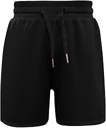 Haloumoning Kids Summer Shorts Solid Color Quick Dry Lightweight Side Slit Basketball Shorts Elastic Waist