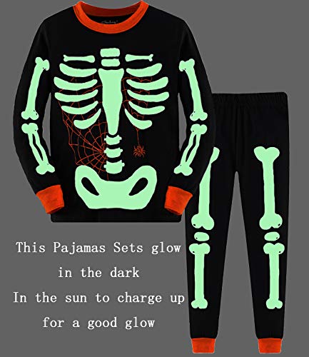 EULLA Little Boy Pajamas Sets Toddler Skeleton Pumpkin Cotton Kids Sleepwear 2-7 Years2