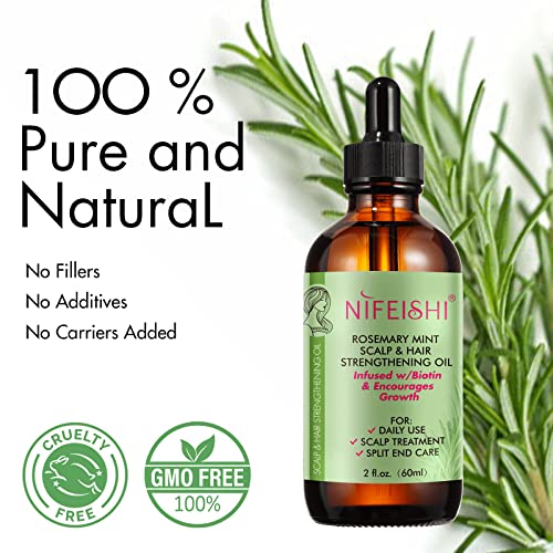 Rosemary Oil for Hair Growth (2.02 Oz), Rosemary Mint Scalp & Hair