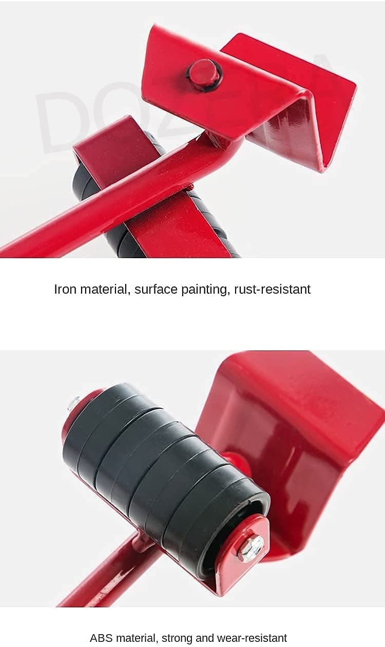 DOZERA Heavy Furniture Lifter and Furniture Shifting Tool, Easy Mover Appliance Roller Lifter Moving System with 4 Wheel Sliders Lifter Kit for Moving Sofa Cabinet, Fridge etc. 4