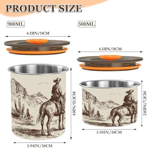 Envase de Café de Acero Inoxidable 900ml con Tapa Hermética miniatura 2