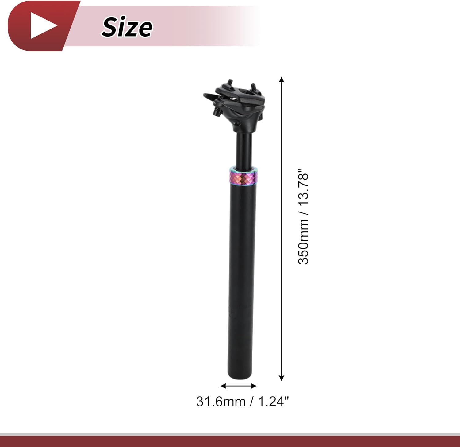 1 Pc Most Mountain Bikes Bike Seat Posts Suspension Shock Absorber Bike Saddle Post Seat Tube 31.6x350mm Black Assorted Color Aluminum Alloy