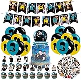 The Birthday Party Supplies, The Movie Theme Birthday Party Decorations, Includes Cupcake Toppers Banner ,18 Balloons,Stickers Theme for Party