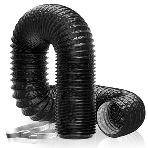 Hon&Guan Tuyau de ventilation flexible 150 mm × 2,5 m – Conduit d’air en PVC et feuille d’aluminium pour sèche-linge, extracteur d’air, chauffage et...