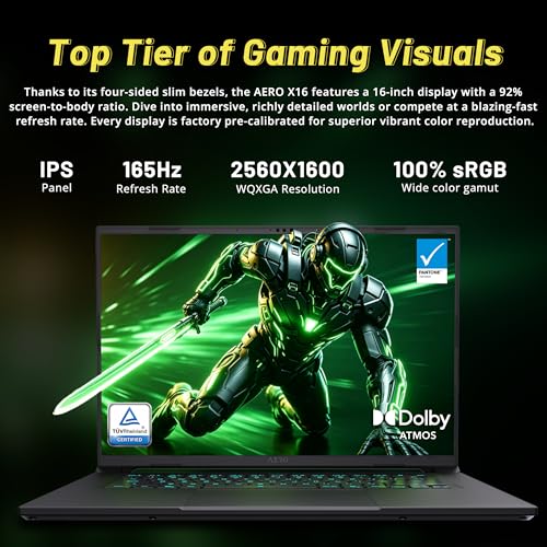 Image of GIGABYTE AERO X16 16 inch WQXGA 165Hz Gaming Laptop, AMD Ryzen AI 9 HX 370, 64GB DDR5, 5TB Storage(4TB SSD+1TB Docking Station), GeForce RTX 5070 8GB GDDR7, Backlit Keyboard, Wi-Fi 6E, Win 11 Pro, Gray