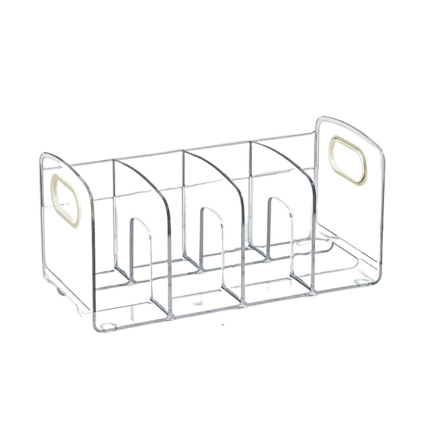Book Ends Convenient Clear Acrylic Bookends With Handle Desk Organizer Divided Book Stand Desktop Sorting Rack Study Supplies
