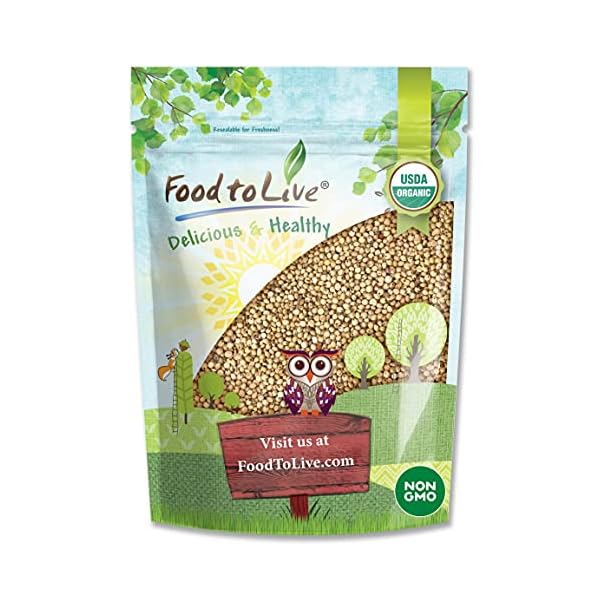 Organic-Whole-Grain-Sorghum-6-Pounds--Non-GMO-White-Groats-Raw-Milo-Seeds-Vegan-Kosher-Bulk-Broom-corn-Durra-is-Great-for-Making-Flour-and-Popped-Jowar-Dhani Organic Whole Grain Sorghum, 6 Pounds — Non-GMO White Groats. Raw Milo Seeds. Vegan, Bulk Broom-corn. Durra is Great for Making Flour and Popped Jowar Dhani