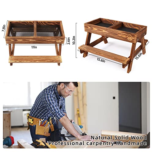 CHTSJQW Carbonized Wooden Chicken Picnic Feeder #TOP15