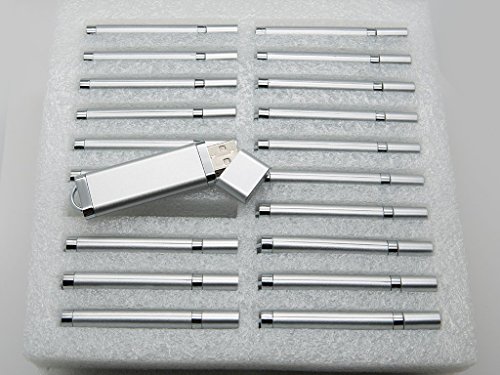 20 4GB Flash Drive - Bulk Pack - USB 2.0 SnapCap Design in Metallic SILVER