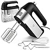 Hand Mixer Electric, 450W Kitchen Mixers with Scale Cup Storage Case, Turbo Boost/Self-Control Speed + 5 Speed + Eject Button + 5 Stainless Steel Accessories, For Easy Whipping Dough,Cream,Cake Hand Mixer Electric, 450W Kitchen Mixers with Scale Cup Storage Case, Turbo Boost/Self-Control Speed + 5 Speed + Eject Button + 5 Stainless Steel Accessories, For Easy Whipping Dough,Cream,Cake