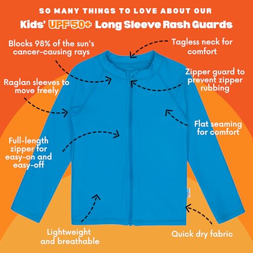 Image of SwimZip UPF 50+ Long Sleeve Rash Guard for Boys' and Girls' - Baby, Toddler, Kids