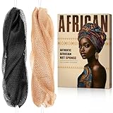 Authentic African Net Sponge with Knots - Afro Scrubber Bath Loofah Exfoliating Net Sponge for Shower - 2 Pack African Bath Sponges Exfoliator for Most Skin Types Back Scrub Washer Accessories