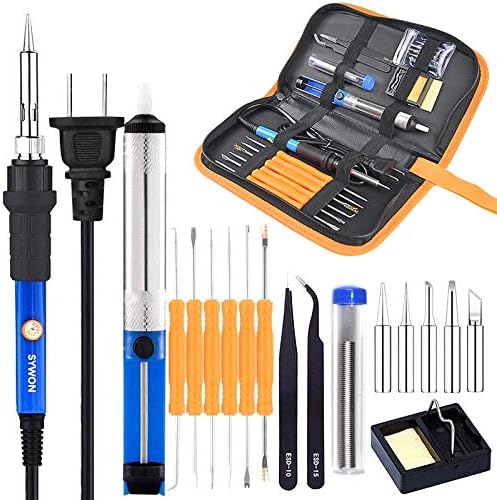 Soldering Electric Soldering Iron Kit 60W Soldering Iron kit With Multimeter Desoldeirng Pump Soldering Iron Tips Tin Pen Welding Tool - (Power: 60W, Color: UK 220V)