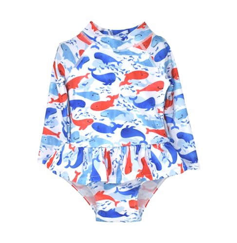 Image of Flap Happy Baby Girls' UPF 50+ Alissa Infant Ruffle Rash Guard Swimsuit