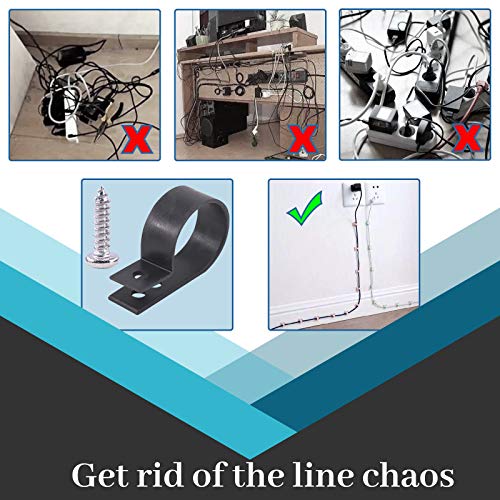 Abrazaderas de alambre de nailon negro para organizar cables de entretenimiento en la pared 6
