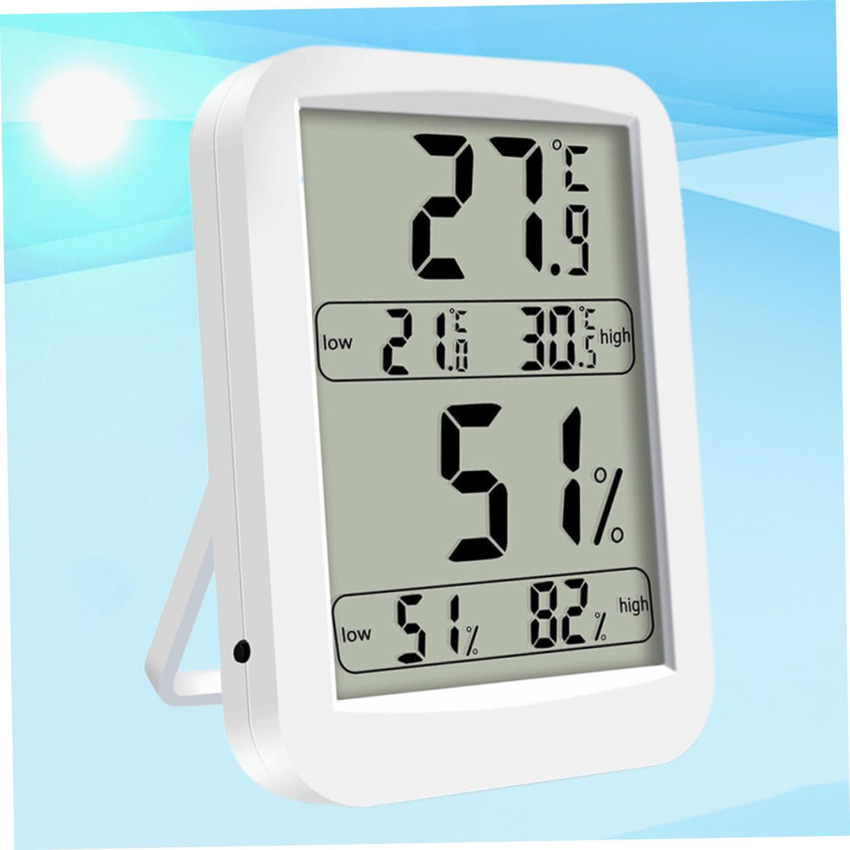 Termometro Igrometro Digitale da Interni Alta Precisione con Display LED Elettrico Grande Schermo Misura Umidità e Temperatura Locale per Camera Ufficio e Cameretta Senza Batteria
