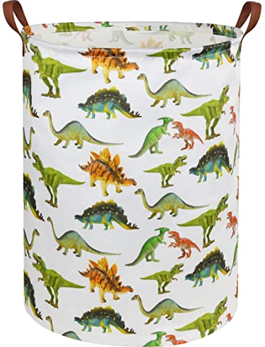 Image of HIYAGON Dinosaur Kids Laundry Hamper Baby Laundry Basket Cute Kids Hamper Toy Storage Bin Boys Hamper and Girls Dinosaur Room Decor(Toy Dinosaur)