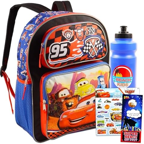 Disney Cars Backpack for Kids ~ Deluxe 16" Disney Cars Backpack Bundle (Disney Cars School Supplies) Cover
