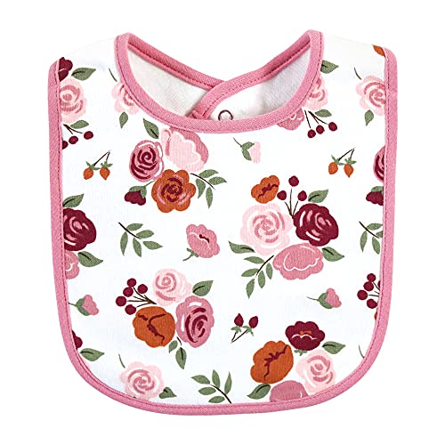 Image of Hudson Baby Unisex Baby Cotton Bibs, Pumpkin Spice, One Size
