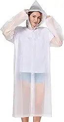 Capa de Chuva Transparente Unisex Adulto Impermeável Dobrável e Reutilizável para Festas e Viagens Caminhadas Acampamento Botão Passeio