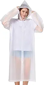 Capa de Chuva Transparente Unisex Adulto Impermeável Dobrável e Reutilizável para Festas e Viagens Caminhadas Acampamento Botão Passeio