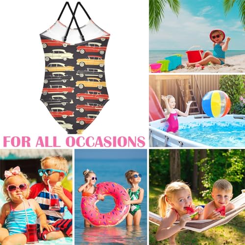 Image of Girls one Piece Swimsuit Summer UPF 50+ Quick Dry Beach Bathing Suit with Straps Swimwear 3-10 Years