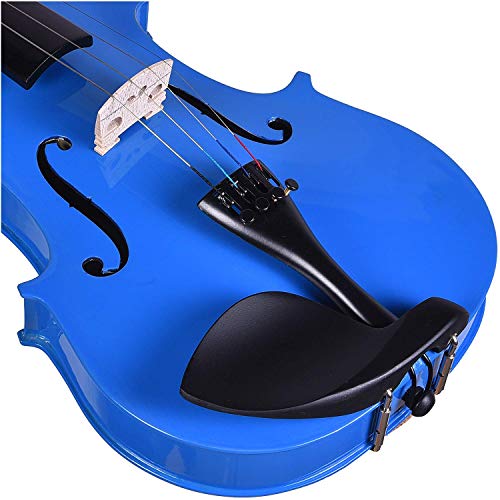 Image of Kadence V001BL-C Vivaldi Violin | 4 /4 Full Size with Basswood Body & Brazilwood Bow | Includes Lightweight Hard Case, Bow, Rosin, Tuner & Learning Course | Blue