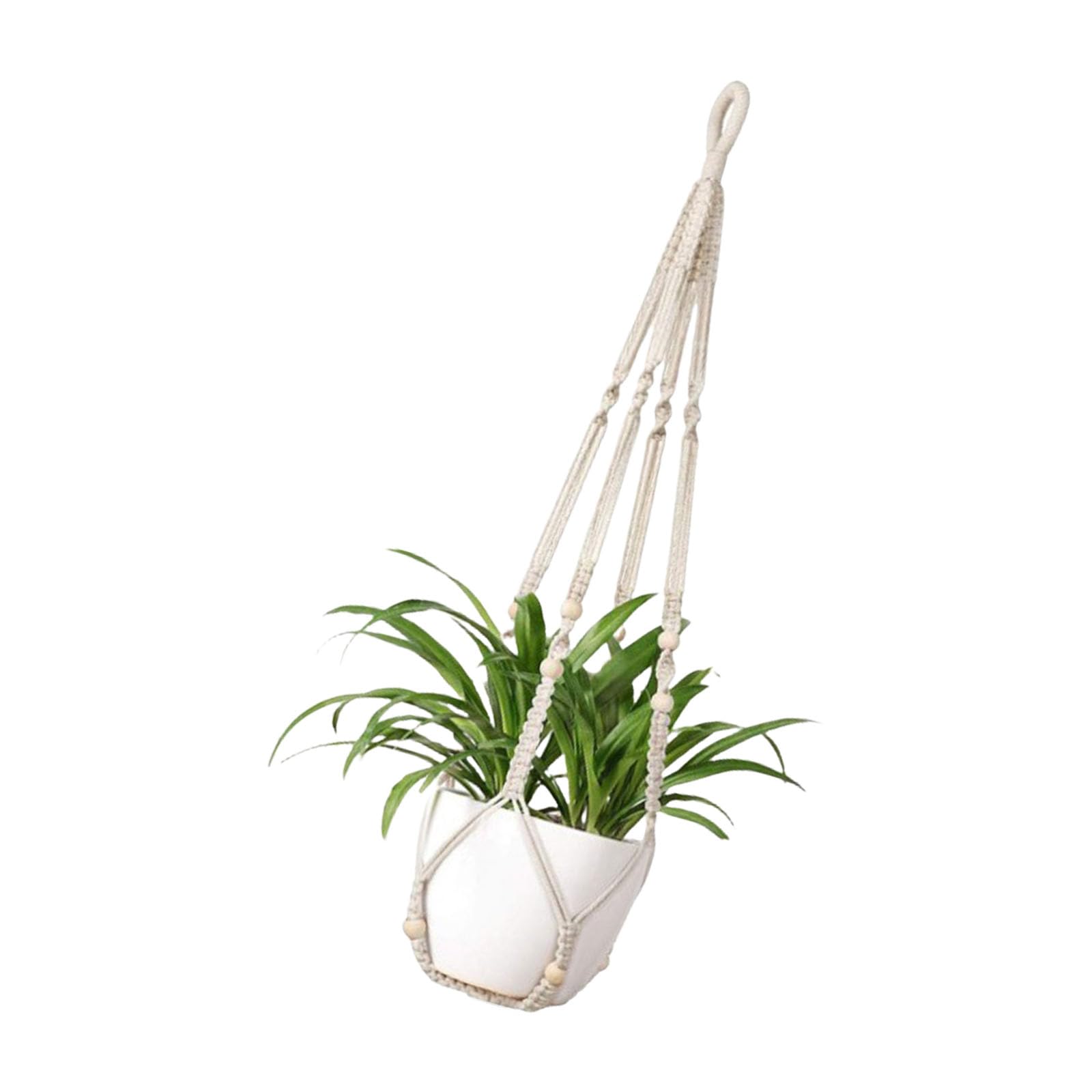Nucelit Handwoven Cotton Flower Pots Holder Plant Basket Hanger for Modern Balcony Flower Plant Display Accessories Nordic Styles Hanging Basket