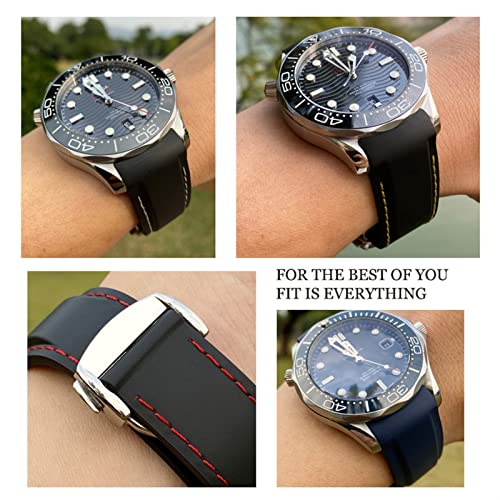 Bracelet montre silicone 22mm anti-transpiration bleu