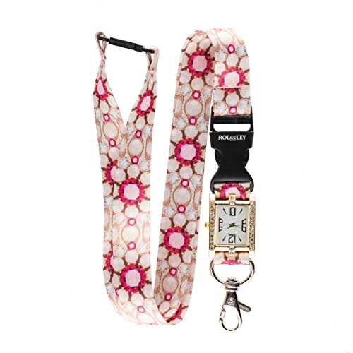 Pearl/DIAMANT Muster Lanyard integrierter Taschenuhr Krankenschwester Beautiful Umhängeband/Lanyard Armbanduhr Cover