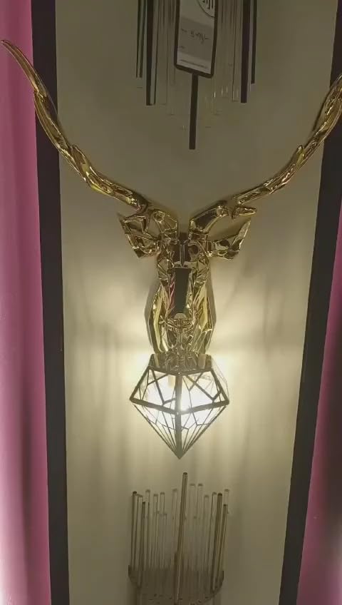 Image of Harold Electricals Metal Alpha Stag Wall Light | Wall Lamp Fixture for Living Room, Bedroom, Hall- Pack of 1 (Style 1)