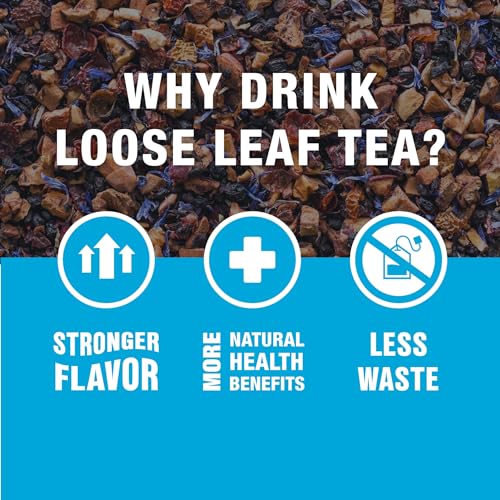 Image of Tiesta Tea - Blueberry Wild Child, Loose Leaf, Blueberry Hibiscus Herbal Tea, Premium Blend, Non-Caffeinated, Make Hot or Iced Brews Up to 50 Cups, 33 Ounce Refillable Tin, Pack of 6